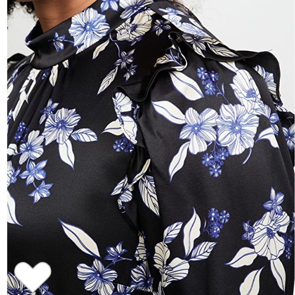 NWT Veronica Beard Floral Silk blouse - Picture 5 of 8